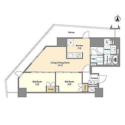 エクセレントセンタービル 2LDKの間取図画像