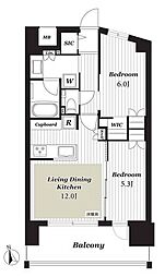エクセレントシティ千葉県庁前 2LDKの間取図画像