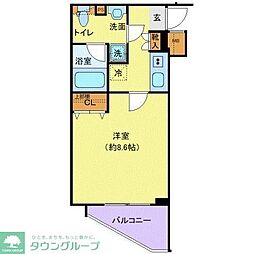 プレール・ドゥーク高井戸 1Kの間取図画像