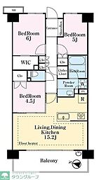 リーフィアレジデンス狛江和泉本町 8階3LDKの間取り