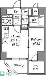 ＱＵＡＬＩＴＡＳ浜田山 3階1DKの間取り