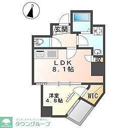 桜Flag 8階1LDKの間取り