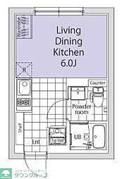 TASUKI杉並高井戸 4階ワンルームの間取り