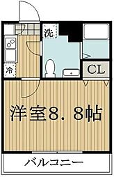 ＲＡＵＭ 4階1Kの間取り