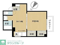 前田ビル 3階1DKの間取り