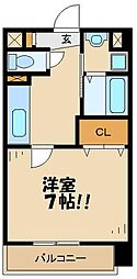 ＣｒｕｚｏＢＢ 2階1Kの間取り