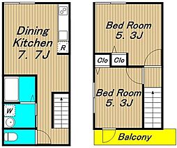 京王線 八幡山駅 徒歩3分の賃貸マンション 2階2DKの間取り