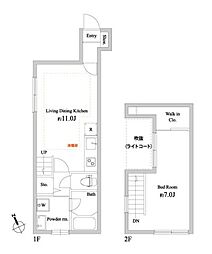 キングハウス吉祥寺 1階1LDKの間取り