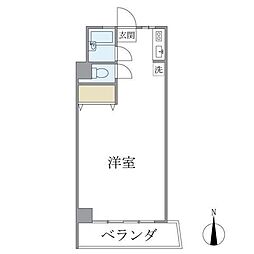 ハウスチェリー千歳台 1階ワンルームの間取り
