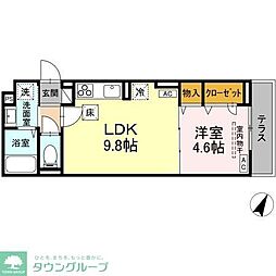 D-comodo深大寺北町 1LDKの間取図画像