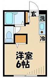 ブラウエ・ヒンメル ワンルームの間取図画像