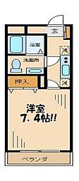 ベレトワール 1Kの間取図画像