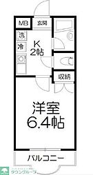 フォーラム登戸 1Kの間取図画像