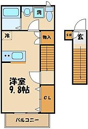 メゾン・ド・コリーヌ ワンルームの間取図画像