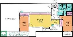 府中ペガサスビル 2LDKの間取図画像