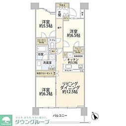 パークホームズ調布桜堤通り 3LDKの間取図画像