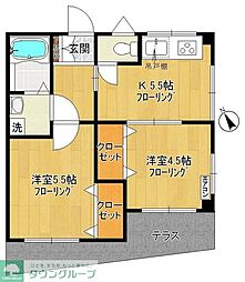 第2メゾン上原 2Kの間取図画像