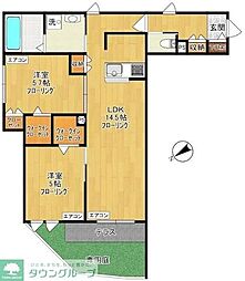 ゲートフロント 2LDKの間取図画像