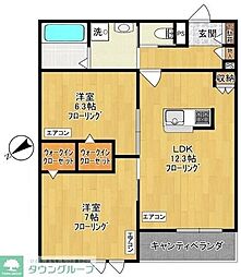 ゲートフロント 2LDKの間取図画像