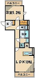 パルコート芦花2 1LDKの間取図画像