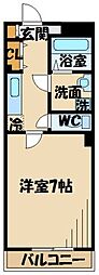 カーサアモローザ 1Kの間取図画像