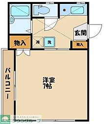 マリハウス 1Kの間取図画像