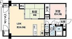 狛江ハイタウン2号棟 2LDKの間取図画像