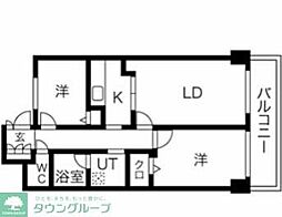 アーバンコート南烏山 2LDKの間取図画像