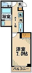 リラッツィオーネ 1Kの間取図画像