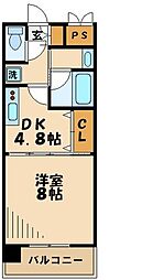 ヴィクトリア多摩センター 1DKの間取図画像