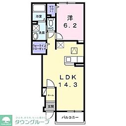 リノア是政 1LDKの間取図画像
