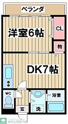 第3麻生マンション 1DKの間取図画像