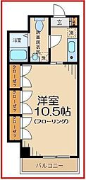 エルセレッソ 1Kの間取図画像