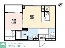 CASA・K 府中 1LDKの間取図画像