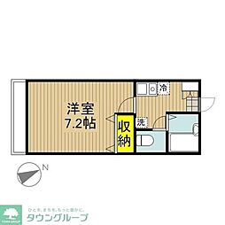 グランヴェール 1Kの間取図画像