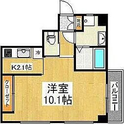 ガーデンビィラ参番館 1Kの間取図画像