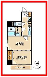 北松レジデンス 1LDKの間取図画像