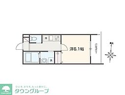 MELLAS南多摩 1Kの間取図画像