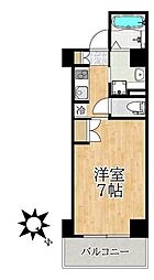 ステーションタワーウラヤス 8階1Kの間取り