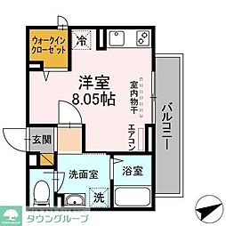 Casa Felice 3階ワンルームの間取り