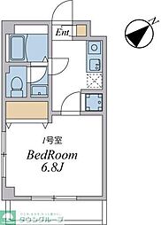 ジェンティーレ幕張本郷 2階1Kの間取り