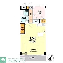 YS習志野台 3階1LDKの間取り