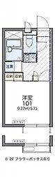 レオパレスハイツユーブライト 2階1Kの間取り