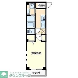リバーサイドスズハル 3階1Kの間取り