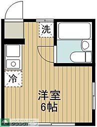 JR総武線 市川駅 徒歩5分の賃貸アパート 2階ワンルームの間取り