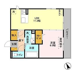 ステーションヒルズ本八幡 3階1LDKの間取り