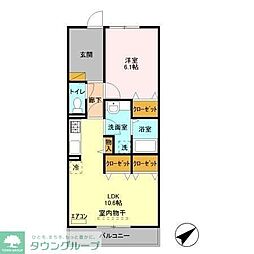 カサ・デ・トレス 3階1LDKの間取り