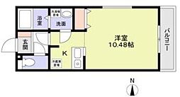 ミリアビタ稲毛 1階ワンルームの間取り