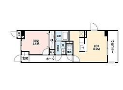 レジーナコンテ 1階1LDKの間取り