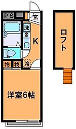 レオパレスピエナ 1階1Kの間取り